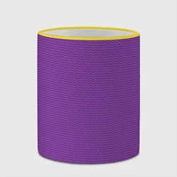 Кружка 3D Фиолетовая волна, цвет: 3D-желтый кант — фото 2