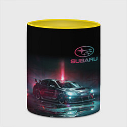 Кружка 3D SUBARUСпина, цвет: 3D-белый + желтый — фото 2
