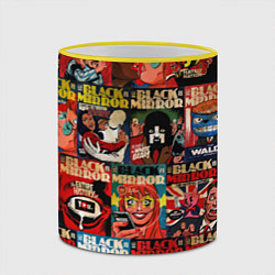 Кружка 3D ЧЕРНОЕ ЗЕРКАЛО, цвет: 3D-желтый кант — фото 2