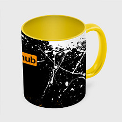 Кружка 3D PORNHUB, цвет: 3D-белый + желтый