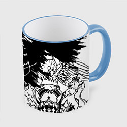 Кружка 3D Автограф Фредди Меркьюри, цвет: 3D-небесно-голубой кант