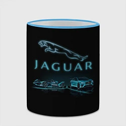 Кружка 3D Jaguar, цвет: 3D-небесно-голубой кант — фото 2