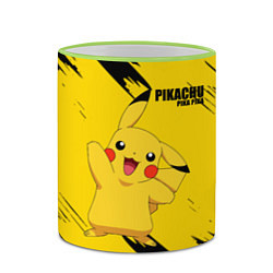 Кружка 3D PIKACHU: PIKA PIKA, цвет: 3D-светло-зеленый кант — фото 2