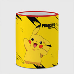 Кружка 3D PIKACHU: PIKA PIKA, цвет: 3D-красный кант — фото 2