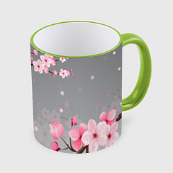 Кружка 3D САКУРА, цвет: 3D-светло-зеленый кант