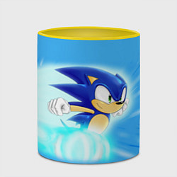 Кружка 3D Sonic, цвет: 3D-белый + желтый — фото 2