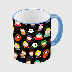 Кружка 3D ЮЖНЫЙ ПАРК, цвет: 3D-небесно-голубой кант