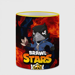 Кружка 3D BRAWL STARS CROW, цвет: 3D-желтый кант — фото 2