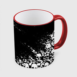 Кружка 3D БЕЛЫЕ ЧЕРЕПА, цвет: 3D-красный кант