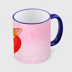 Кружка 3D Милый корги, цвет: 3D-синий кант