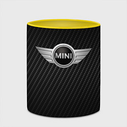 Кружка 3D MINI COOPER CARBON, цвет: 3D-белый + желтый — фото 2