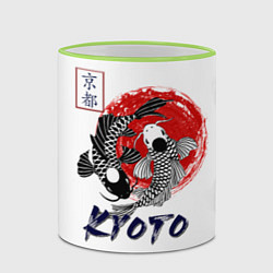 Кружка 3D Карпы Кои Киото, цвет: 3D-светло-зеленый кант — фото 2