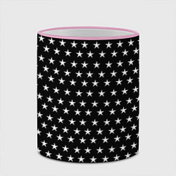 Кружка 3D БЕЛЫЕ ЗВЁЗДЫ, цвет: 3D-розовый кант — фото 2