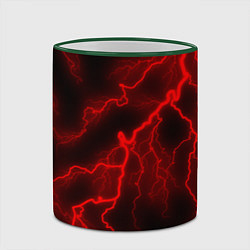 Кружка 3D МОЛНИЯ RED NEON, цвет: 3D-зеленый кант — фото 2
