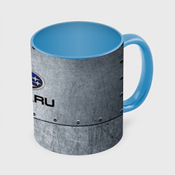 Кружка 3D SUBARU, цвет: 3D-белый + небесно-голубой
