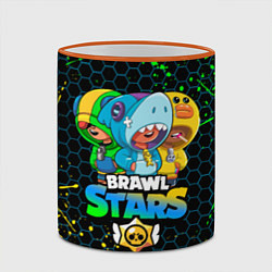 Кружка 3D BRAWL STARS LEON SKINS, цвет: 3D-оранжевый кант — фото 2