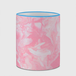Кружка 3D Розовая Богемия, цвет: 3D-небесно-голубой кант — фото 2
