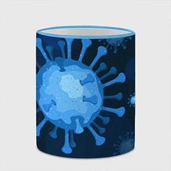 Кружка 3D Сorona virus infection, цвет: 3D-небесно-голубой кант — фото 2