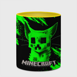 Кружка 3D MINECRAFT CREEPER CAT, цвет: 3D-белый + желтый — фото 2