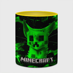 Кружка 3D MINECRAFT CREEPER CAT, цвет: 3D-белый + желтый — фото 2