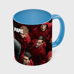 Кружка 3D La Casa de Papel Z, цвет: 3D-белый + небесно-голубой