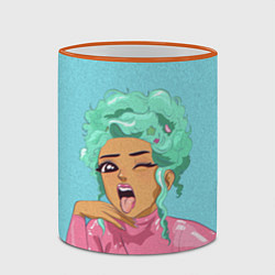 Кружка 3D DOJA CAT, цвет: 3D-оранжевый кант — фото 2
