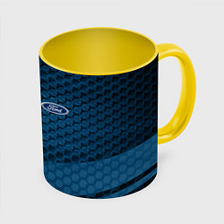 Кружка 3D FORD, цвет: 3D-белый + желтый