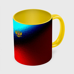 Кружка 3D RUSSIA SPORT, цвет: 3D-белый + желтый