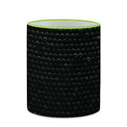 Кружка 3D Текстура геометрия ромбы черны, цвет: 3D-светло-зеленый кант — фото 2
