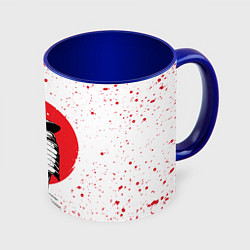 Кружка 3D Самурай в каплях крови Z, цвет: 3D-белый + синий