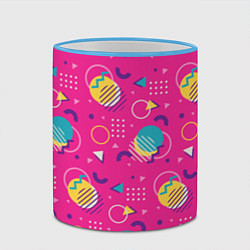 Кружка 3D Memphis 80s funky art, цвет: 3D-небесно-голубой кант — фото 2