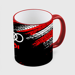 Кружка 3D AUDI, цвет: 3D-красный кант