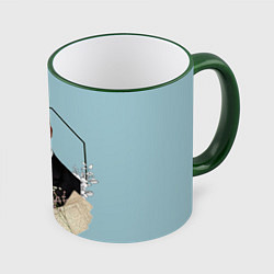 Кружка 3D Есенин, цвет: 3D-зеленый кант