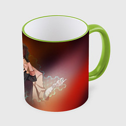 Кружка 3D Дазай и Чуя, цвет: 3D-светло-зеленый кант