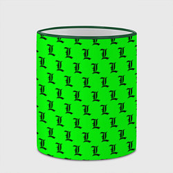 Кружка 3D Эл паттерн зеленый, цвет: 3D-зеленый кант — фото 2