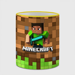 Кружка 3D Minecraft logo heroes, цвет: 3D-желтый кант — фото 2