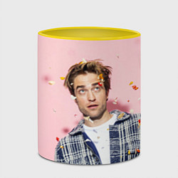 Кружка 3D ROBERT PATTINSON, цвет: 3D-белый + желтый — фото 2