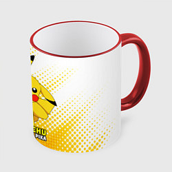 Кружка 3D Pikachu Pika Pika, цвет: 3D-красный кант