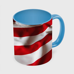 Кружка 3D США USA, цвет: 3D-белый + небесно-голубой