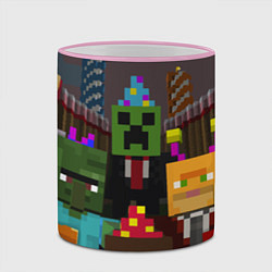 Кружка 3D Minecraft - characters - video game, цвет: 3D-розовый кант — фото 2