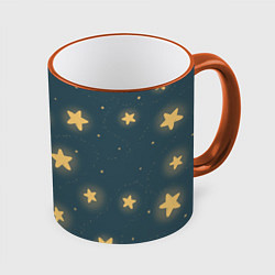 Кружка 3D Звезды, цвет: 3D-оранжевый кант