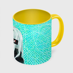 Кружка 3D Zero Two Хикка, цвет: 3D-белый + желтый
