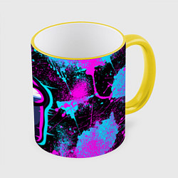 Кружка 3D NEON AMONG US, цвет: 3D-желтый кант