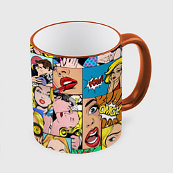 Кружка 3D Pop Art, цвет: 3D-оранжевый кант
