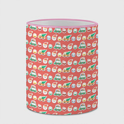 Кружка 3D Рождественские наклейки, цвет: 3D-розовый кант — фото 2