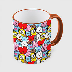 Кружка 3D BT21 BTS, цвет: 3D-оранжевый кант