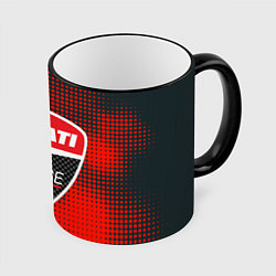 Кружка 3D Ducati Corse logo, цвет: 3D-черный кант