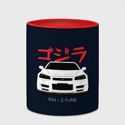 Кружка 3D Skyline R34 Z-Tune, цвет: 3D-белый + красный — фото 2