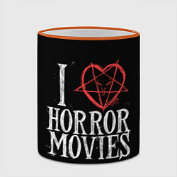 Кружка 3D I Love Horror Movies, цвет: 3D-оранжевый кант — фото 2