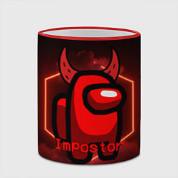 Кружка 3D AMONG US IMPOSTOR, цвет: 3D-красный кант — фото 2